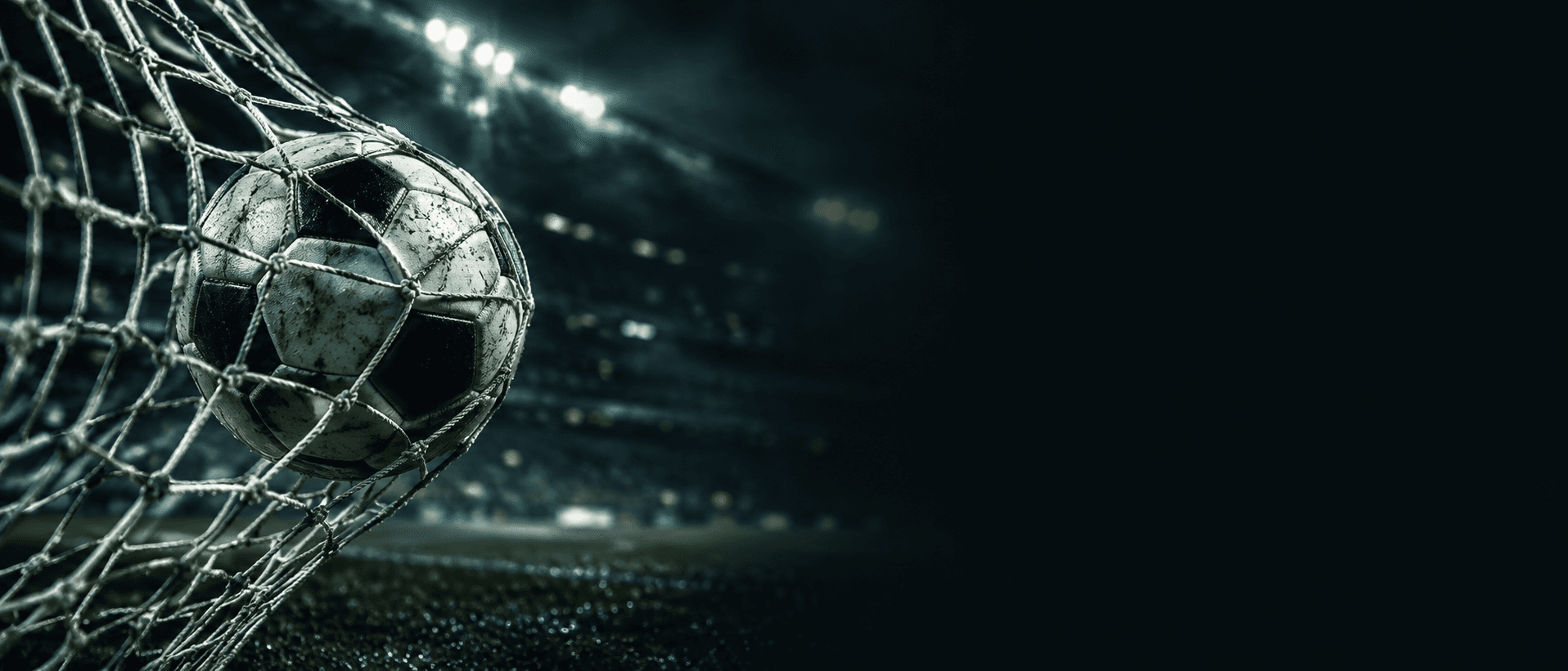 Soccer ball hitting the net